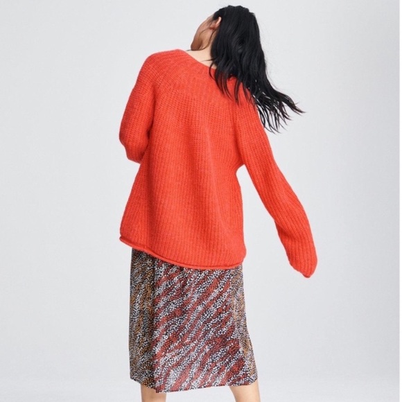 Rag&Bone - Joseph V-Neck Sweater - Papaya - M - Picture 2 of 12